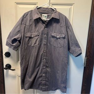 Vintage Key Short sleeve cuffed shirt XL pearl snaps!   An awesome vintage find